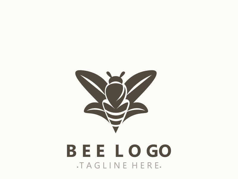 Bee logo animal design. your business honey production template design