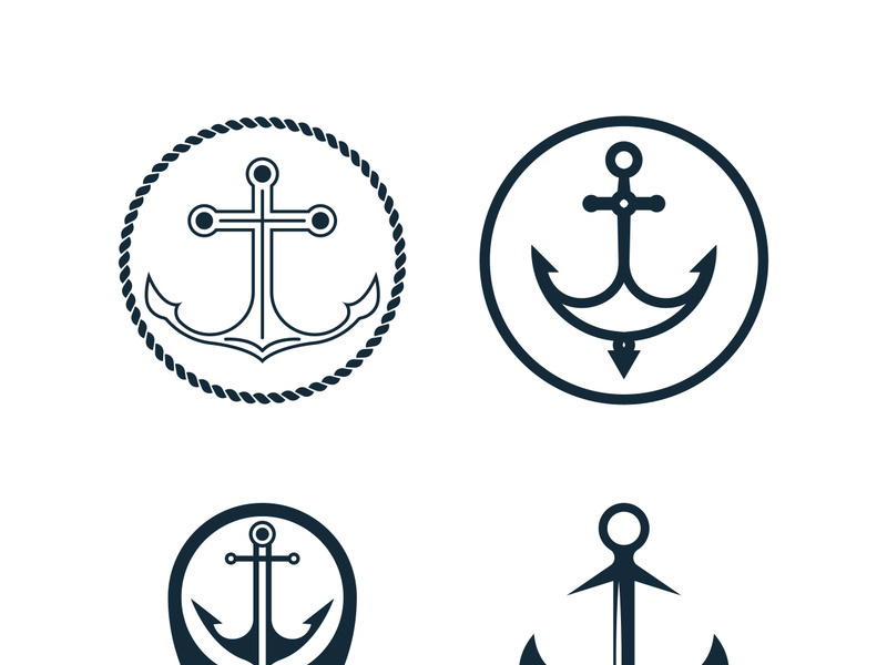 Anchor logo icon boat ship marine navy design vector
