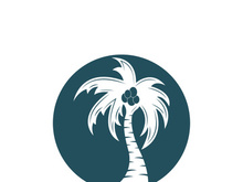 Palm logo icon template and symbol vector tree design