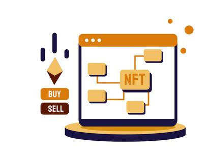 NFT Market Flat Illustration Cryptocurrency Exchange