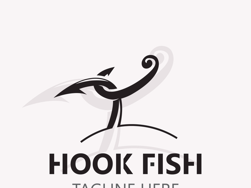 Hook Fishing logo simple and modern vintage rustic vector design style template illustration