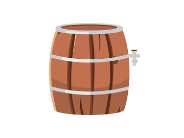 Oktoberfest beer barrel semi flat color vector object preview picture