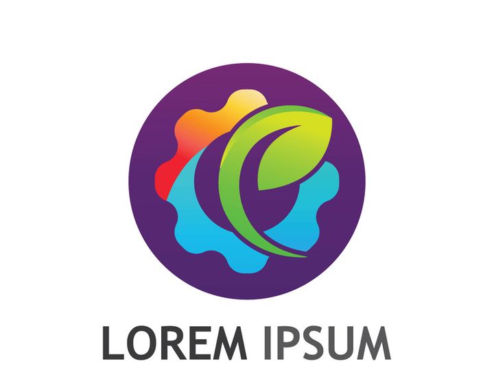 Colorful natural leaf logo design.