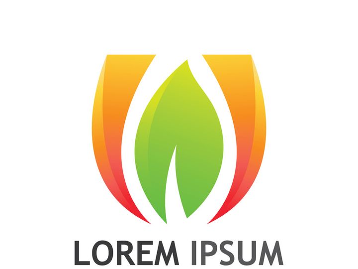 Colorful natural leaf logo design.