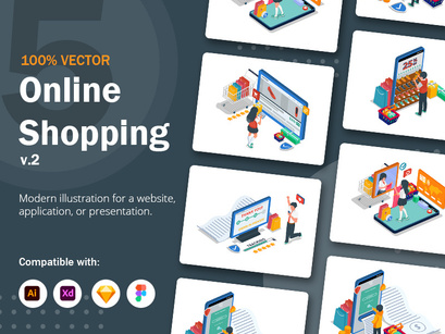 Online Shopping Illustration v2