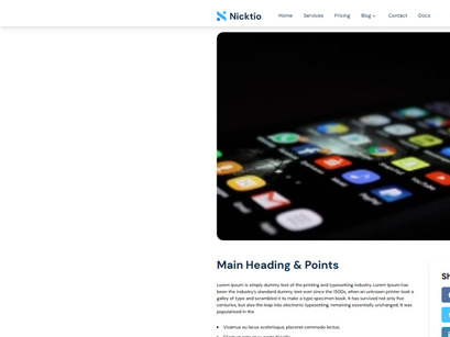 Nicktio NextJS Tailwind Website Template