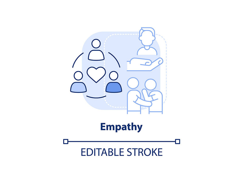 Empathy light blue concept icon