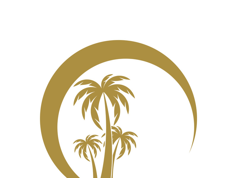 Palm tree summer logo template vector illustration
