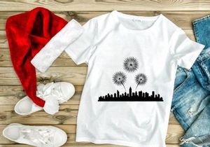 City Skyline with Fireworks Silhouette