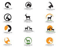 Goat head animal logo vector