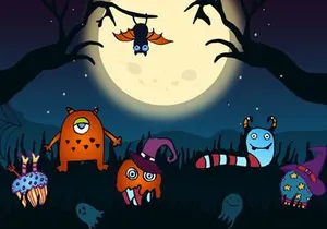 Halloween Monsters Free Vector Illustration