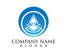 Blue water drop vector logo icon illustration images