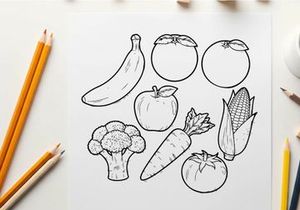 Fresh harvest vegetables fruits flat design vector illustration