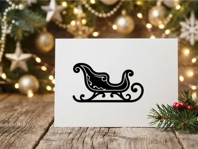 Silhueta preta de um trenó de Natal ícone para design de feriados e decoração sazonal de inverno.