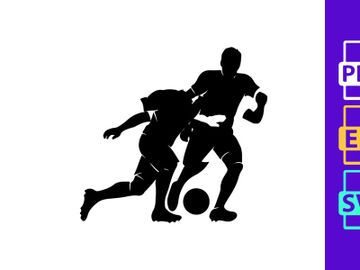 Two soccer players competing for the ball in a intense match moment preview picture