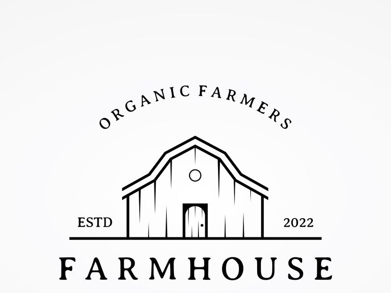 Logo design of organic farm house or barn or barn and animal farmhouse vintage.Vintage country logo.