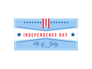 Independence Day event flat color vector badge preview picture
