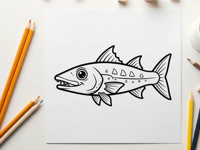 Cartoon tuna fish swimming vector illustration flat design