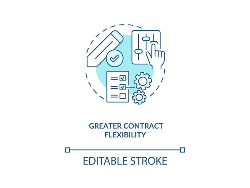 Greater contract flexibility concept icon