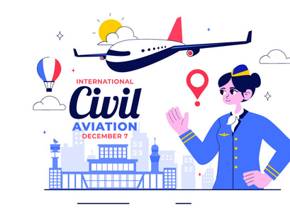 10 International Civil Aviation Day Illustration