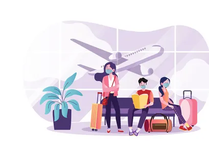 M105_People wearing mask Illustrations