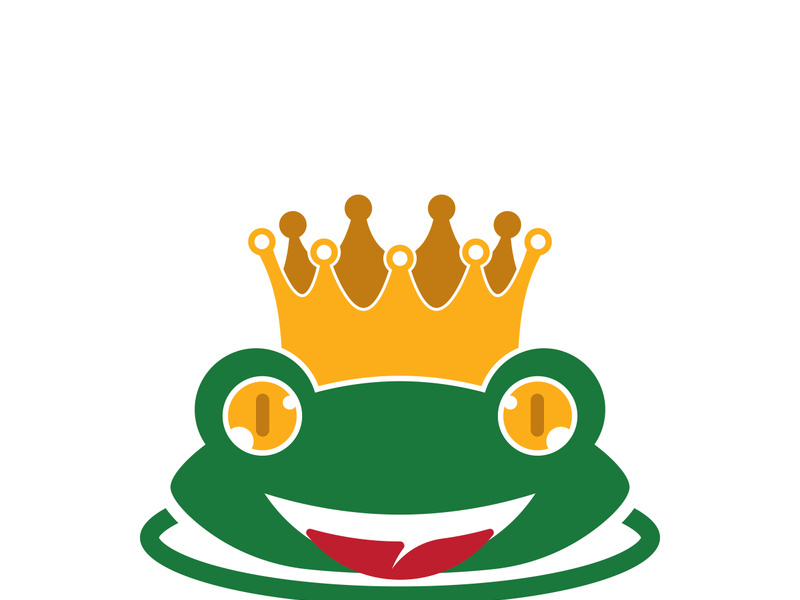 King frog logo icon template design vector illustration