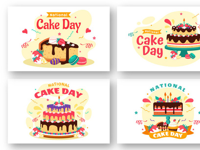 12 National Cake Day Illustration