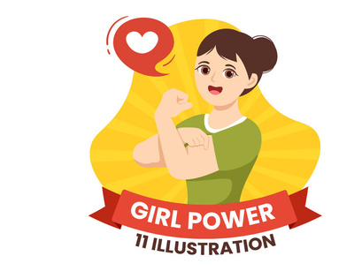 11 Girl Power Vector Illustration