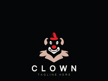 Clown head face logo jester minimalist joker design preview picture