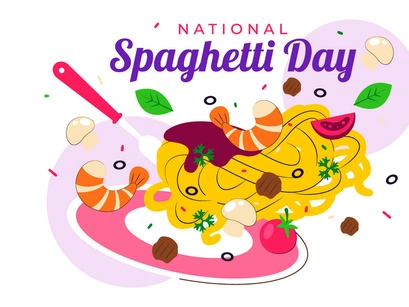 11 National Spaghetti Day Illustration