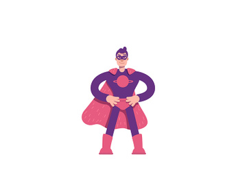 Superhero flat color vector character preview picture