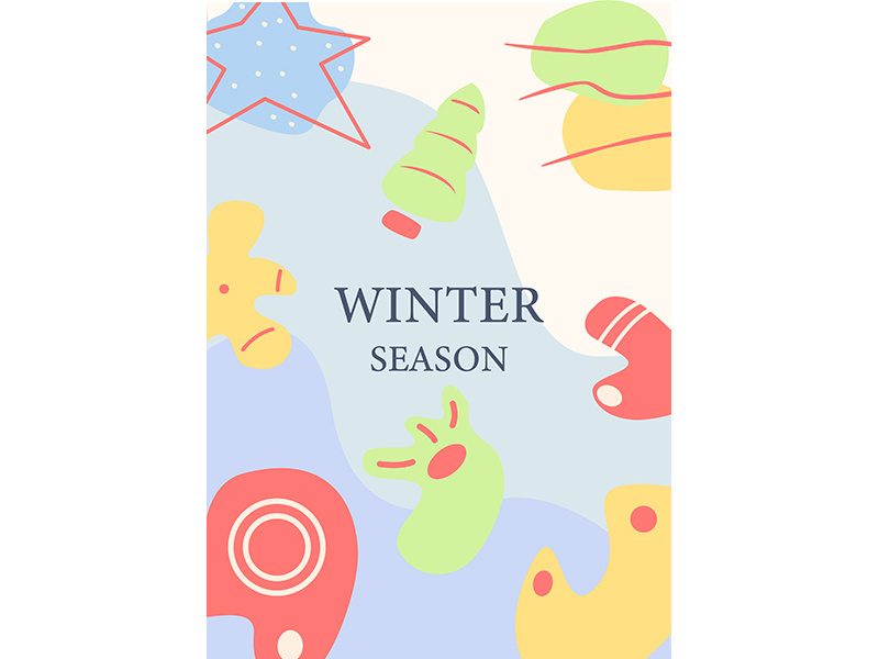 Winter season abstract poster template