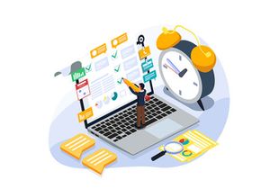 Set of Isometric Time Management Illustration v2