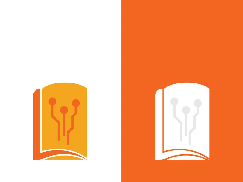 Digital book logo technology vector icon design