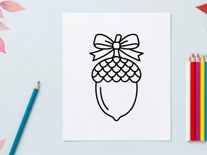 Ilustrasi hiasan natal lucu. Hiasan liburan meriah dengan desain pita dan kerucut pinus, ideal untuk pemasaran musiman dan kartu ucapan.