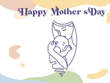 Happy Mother's Day Art Line Illustration