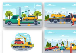 10 Auto Towing Car Illustration