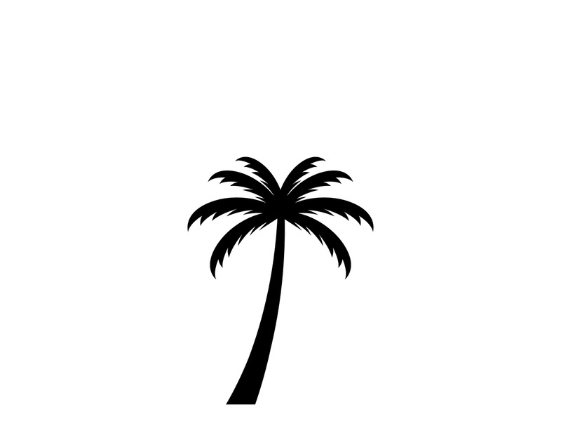 Palm tree summer logo design with creative ideas.