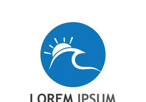 Ocean water wave wave logo design.