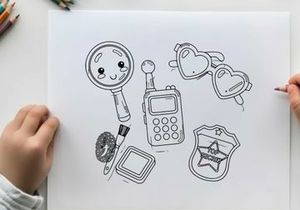 Investigation detective tools flat design vector illustration