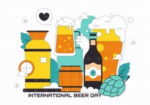 10 International Beer Day Illustration