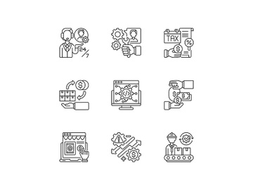 Business management linear icons set preview picture