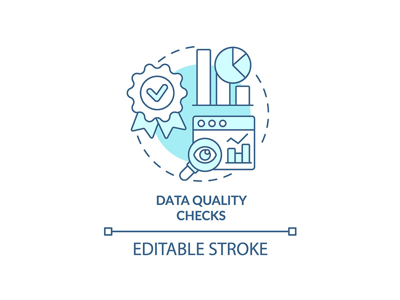 Data quality checks turquoise concept icon