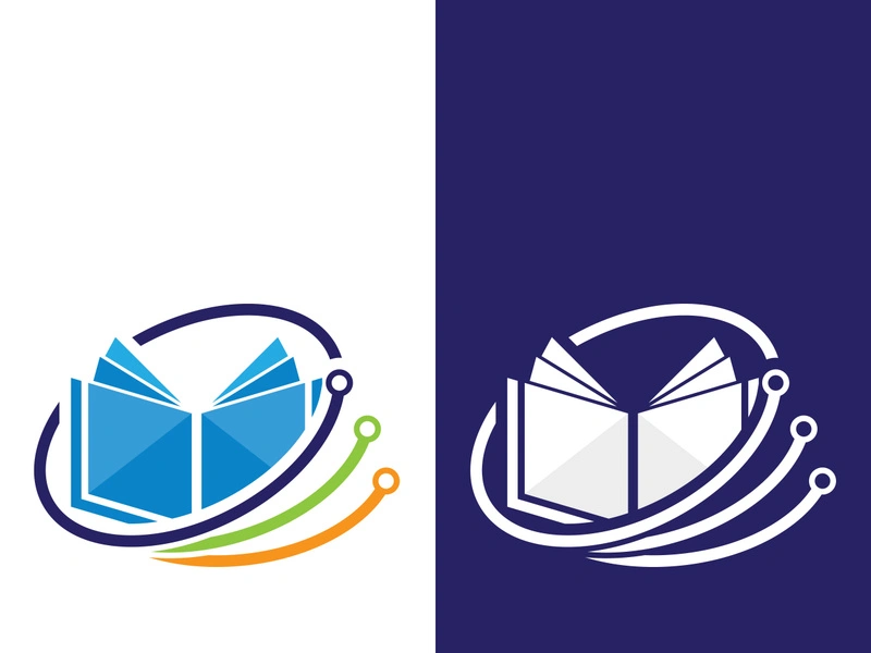 Digital book logo technology vector icon design