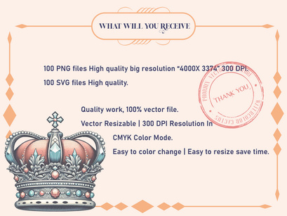 Royal Crown Silhouette, Retro King Crown Icons.