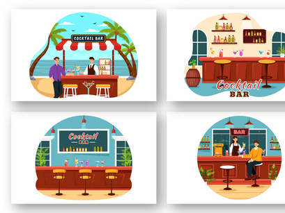 9 Cocktail Bar Illustration