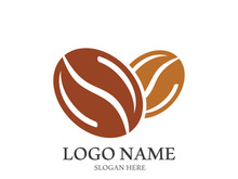 Coffee bean icon vector illustration template