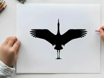 Silhouette of a bird with outstretched wings in flight preview picture