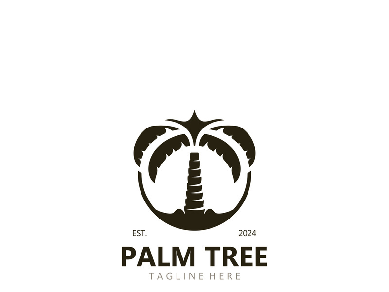 Palm tree simple and modern premium logo design. abstract icon palm beach illustration