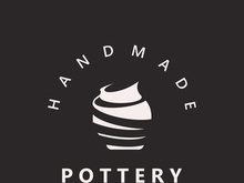 Pottery logo design handmade, creative traditional mug craft concept inspiration nature workshop